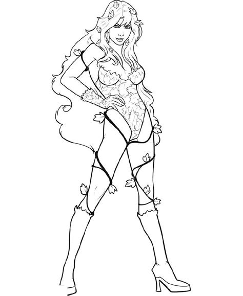 A batman villain with plant powers. Poison Ivy Coloring Pages Free | Educative Printable in ...
