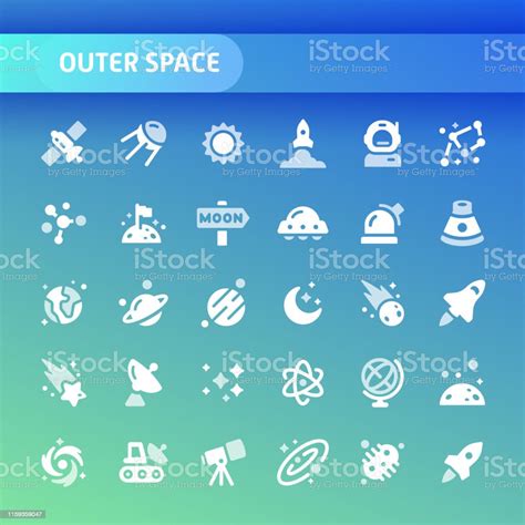 Outer Space Vector Icon Set Stock Illustration Download Image Now