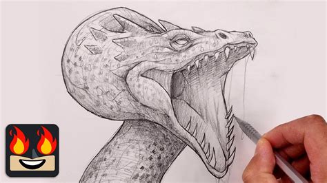 How To Draw A Basilisk Harry Potter Sketch Tutorial Youtube