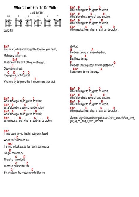 What S Love Got To Do With It By Tina Turner Guitar Tabs And Chords
