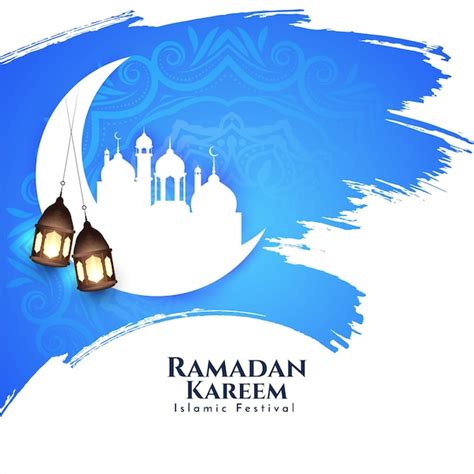 Free Vector Ramadan Kareem Traditional Islamic Festival Greeting