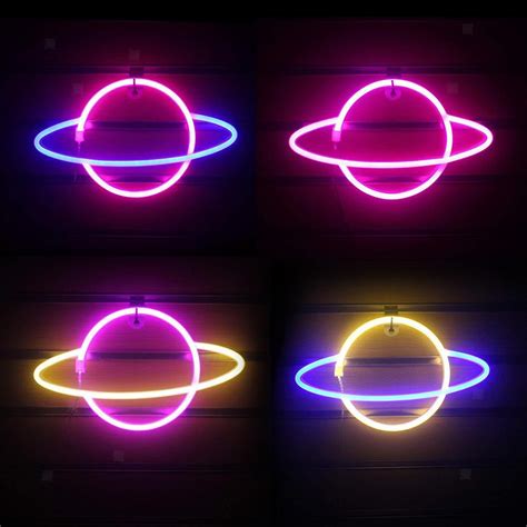 Planet Neon Sign Led Licht Kinderzimmer Wanddekoration Lampe Nachtlicht Ebay
