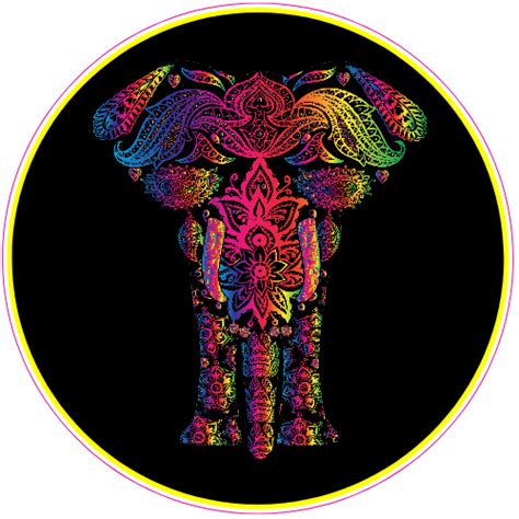 Floral Psychedelic Elephant Sticker Us Custom Stickers