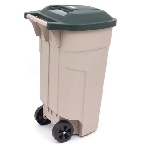 Curver Trash Bin On Wheels 110l Beige 176805 Waste Sorting Bins