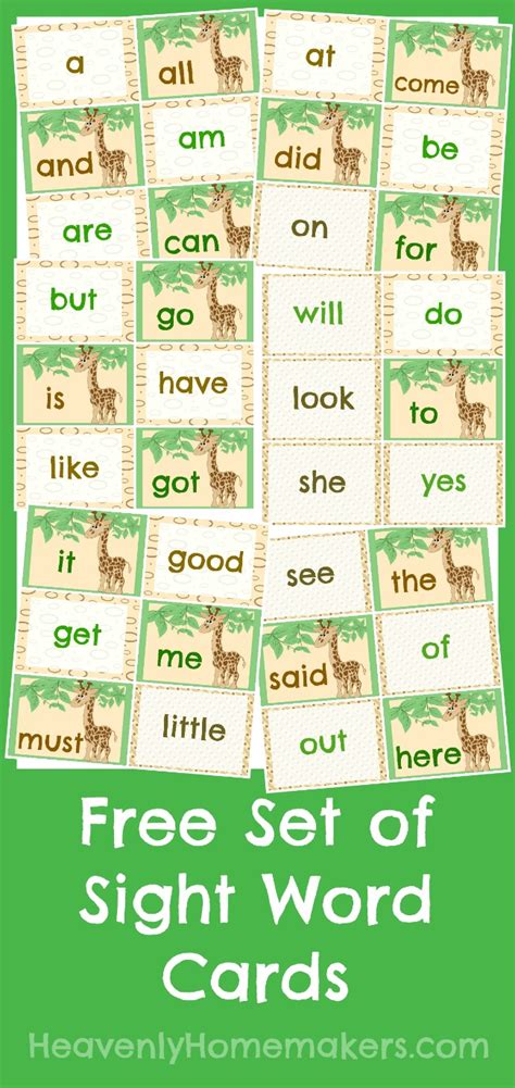 After picking the cards, you have to say a. Free Printable Sight Word Cards (So Cute!) | Heavenly Homemakers