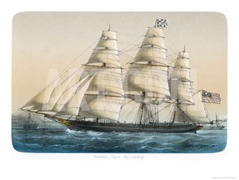 The American Clipper Ship Challenge Of New York Giclee Print