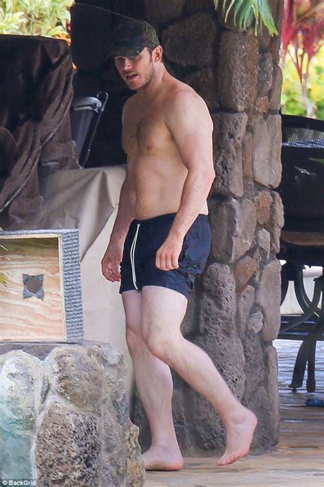 Chris Pratt Shows Off His Muscular Physique As He Goes Shirtless In Wet