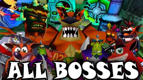 Crash Bandicoot 12 And 3 All Bosses Hd 1080p60fps Youtube