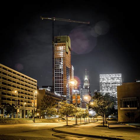 Baltimore Maryland City Streets And Skyline At Night Photograph By Alex