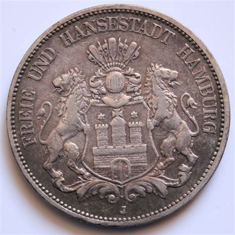 German Empire Hamburg 5 Mark 1875 J Silver Catawiki