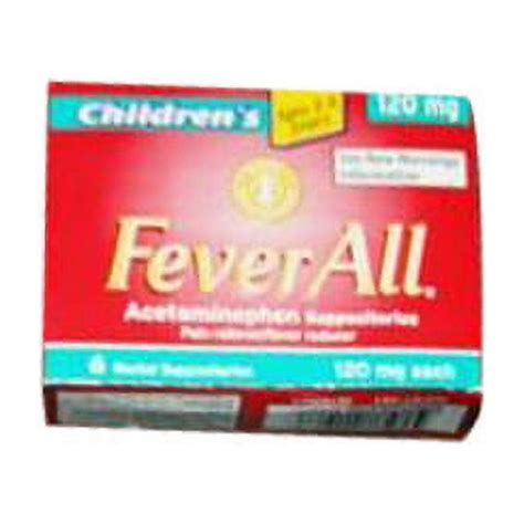 Feverall 120 Mg Childrens Acetaminophen Suppository 50 Ea