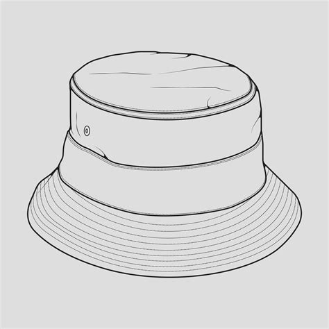 Download Bucket Hat Outline Drawing Vector Bucket Hat In A Sketch