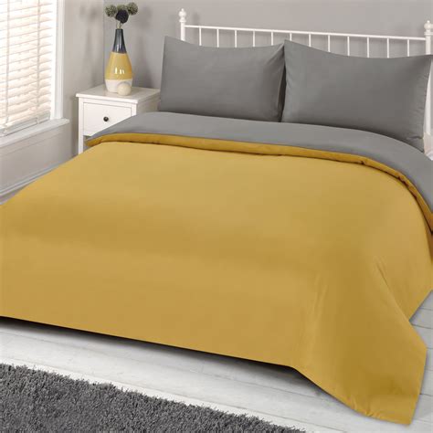 Brentfords Plain Duvet Cover And Pillowcase Reversible Bedding Set Or