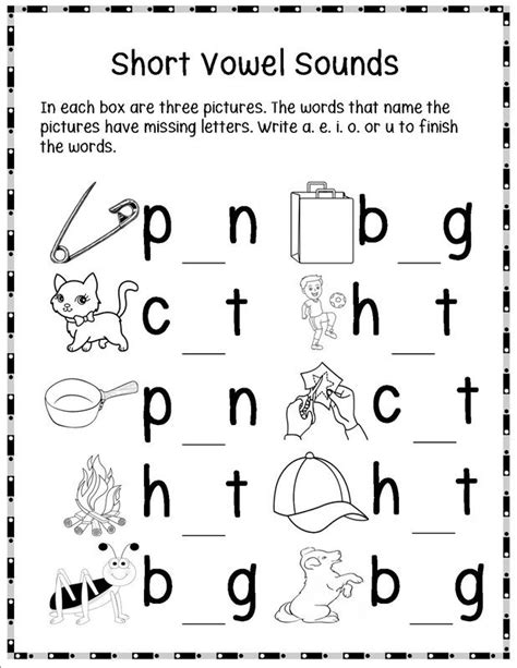 Short Vowel Sounds Worksheets For Grade 1 1st Grade Worksheets Short