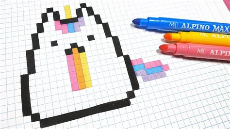 Handmade Pixel Art How To Draw Kawaii Unicorn Cat Pixelart Dibujos