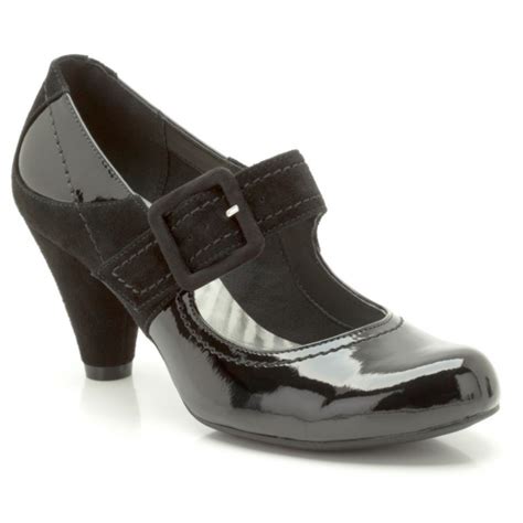 Clarks Ladies Coolest Berry Black Combination Suede Mary Jane Shoe