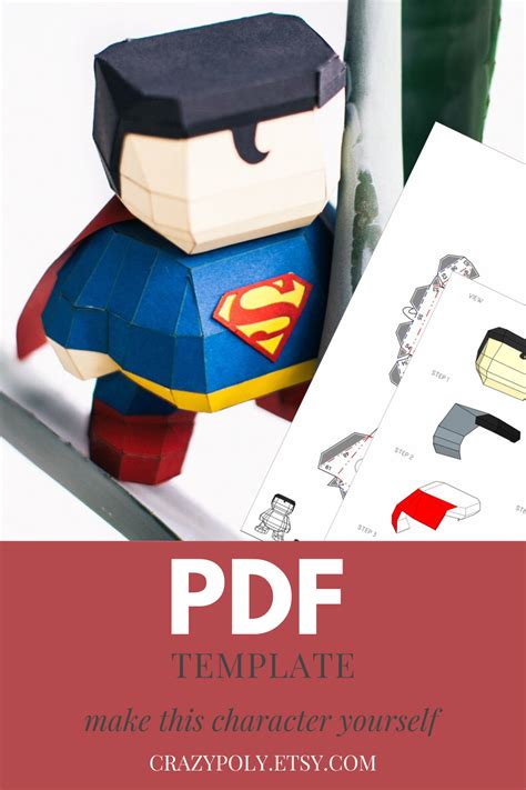 Low Poly Papercraft Model Of Superman Superhero From Popular Dc Comics