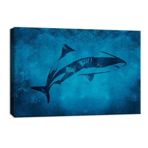 Wall26 Canvas Wall Art Abstract Shark Painting Artwork For Home Decor