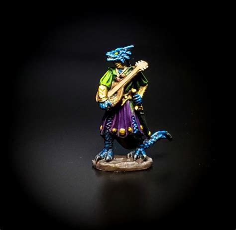 Hand Painted Dragonkin Bard Dungeons And Dragons Dandd Dnd Mini Blue