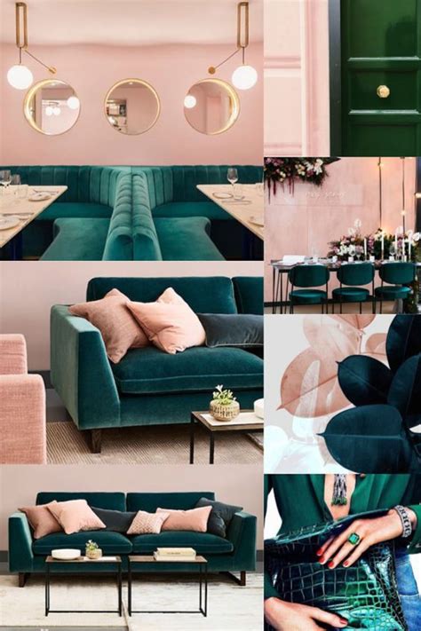 Emerald Green And Rose Pink Colour Scheme Living Room