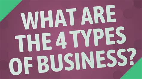 What Are The 4 Types Of Business Youtube