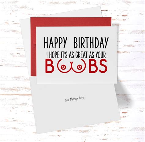 Naughty Card For Her Happy Birthday I Hope Its As Great As Your Boobs