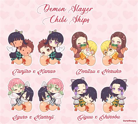 Completed The Kny Chibi Couples I Was Working On A Short While Back