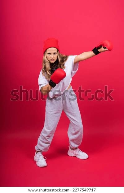 Cute Little Girl Boxing Gloves On Stock Photo 2277549717 Shutterstock