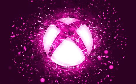 Xbox Purple Logo Purple Neon Lights Creative Purple Abstract