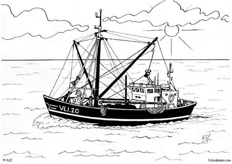 Coloring Page fishing boat - free printable coloring pages - Img 5495