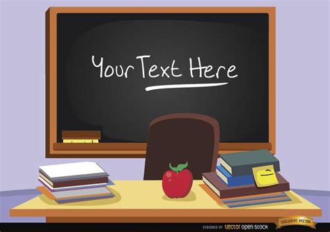 Blackboard In Classroom With Text Vector Download