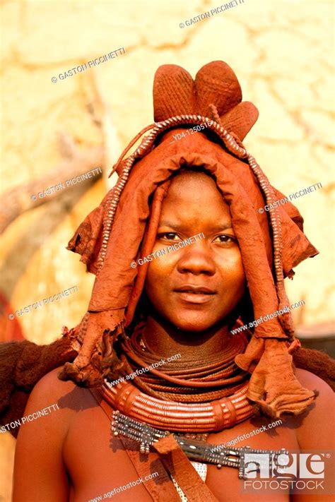 Himba Woman With The Typical Ornaments Kunene Region Kaokoland