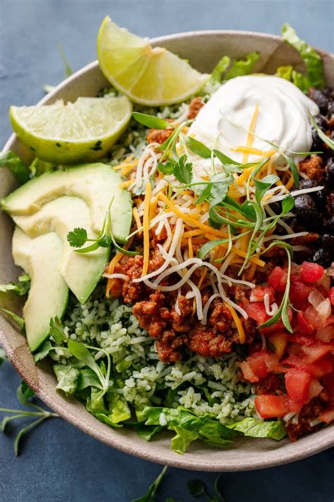 Turkey Taco Bowls With Cilantro Rice Love And Olive Oil