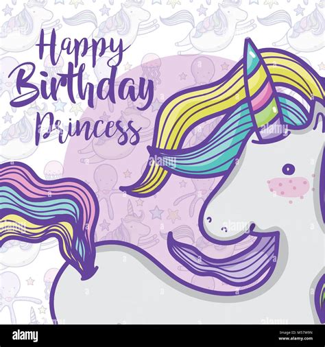 Tarjeta De Feliz Cumpleaños Para Niñas Imagen Vector De Stock Alamy