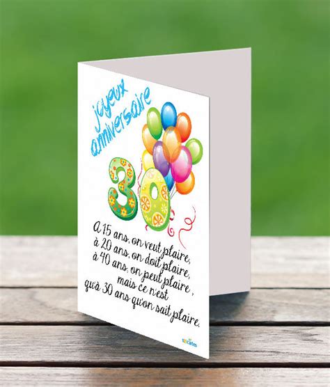 Message Pour Anniversaire 30 Ans