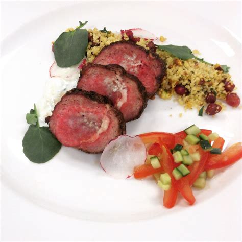 4 lean lamb cutlets , fat trimmed. Mediterranean lamb loin with pomegranate couscous (With ...