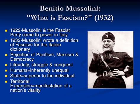 Definition Of Fascism According To Mussolini