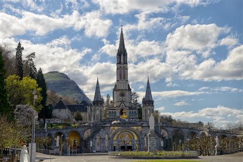 Vue De La Cathédrale De Lourdes France Photo Premium