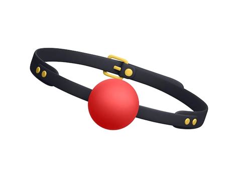 Premium Vector 3d Realistic Red Silicone Ball Gag With A Leather Belt Isolated On White