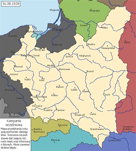 Animowana mapa Polski w roku podczas Wojny Obronnej Jak zaciskały