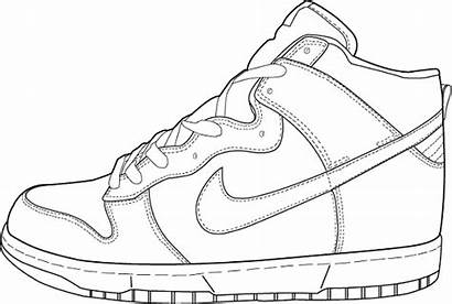 Coloring Shoes Pages Nike Shoe Printable Clip