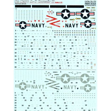 Decal 172 For A 7 Corsair Ii Technical Stencils 172 Print Scale 72