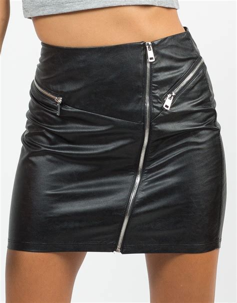 Zip All Around Leather Skirt Leather Skirt High Waisted Leather Skirt Skirts