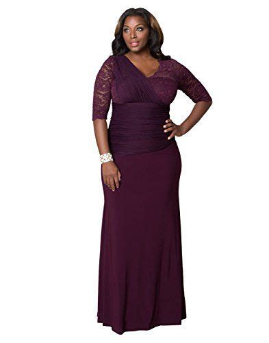 Kiyonna Womens Plus Size Soiree Evening Gown 2x Imperial Plum Want