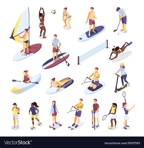 Outdoor Activities Isometric Icons Royalty Free Vector Image