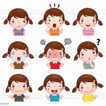 Emotions Faces Different Showing Illustration Vector Face