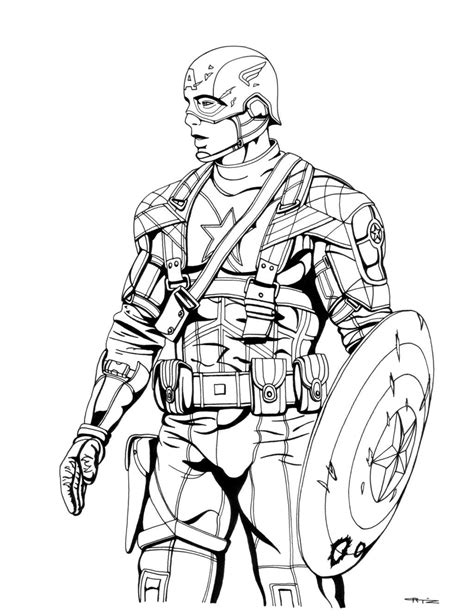 Captain America Fighting Bad Guy Coloring Pages - Coloring Home