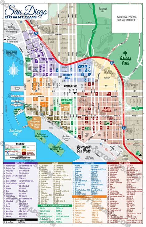 Downtown San Diego Community Map Otto Maps