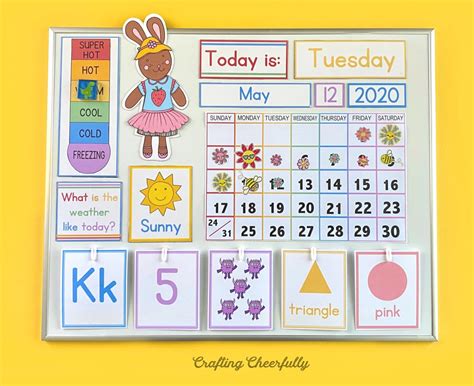 New Preschool Learning Calendar Cards Crafting Cheerfully
