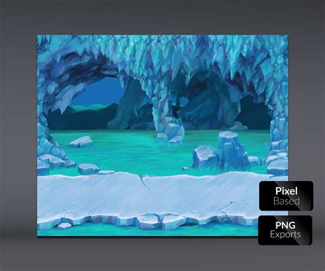Ice Cave Handpainted Game Background Game Art Partners
